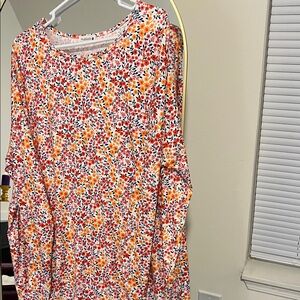 Nuggles Floral Dress in Orange, Red & White